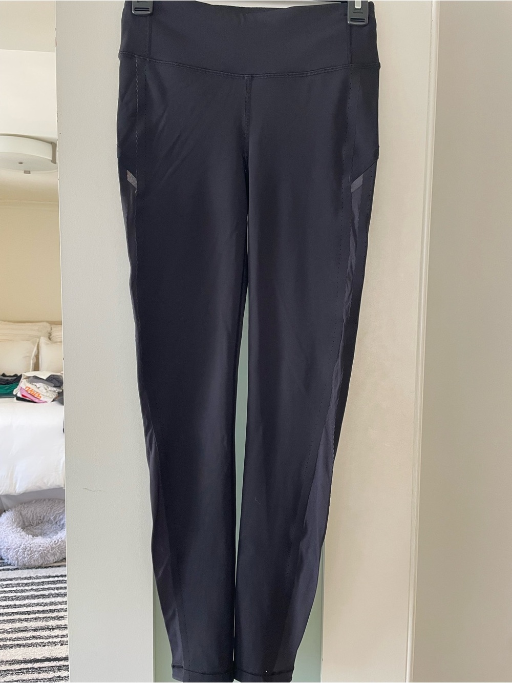 lululemon athletica Black High-Rise Leggings With Mesh Detailing